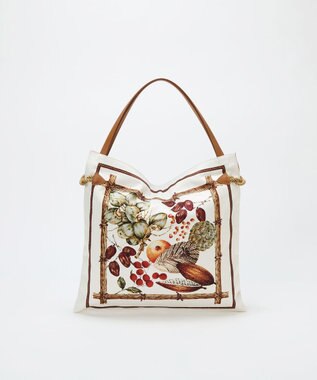 TOPKAPI 【26SS】【TREASURE TOPKAPI】マイルドサテン スカーフ柄 トートバッグ オフ