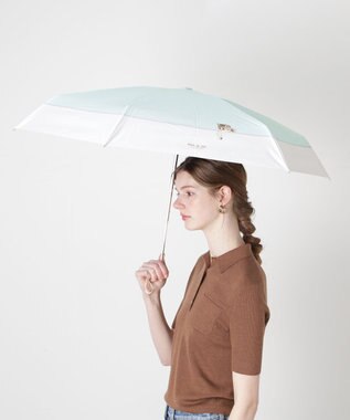 MOONBAT 【一級遮光/コンパクト】PAUL & JOE 晴雨兼用 折りたたみ日傘 軽量 スウィンギングヌネット ミントグリーン