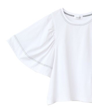 Green Parks ■ＥＳＣＡＲ　バイカラーｓｔフレアスリーブＴＥＥ Off White