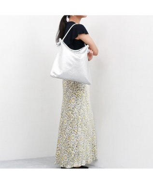 UNBILLION ペルケ perche / レザーメッシュ1本手結びトート シルバー