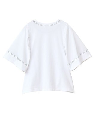 Green Parks ■ＥＳＣＡＲ　バイカラーｓｔフレアスリーブＴＥＥ Off White