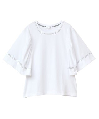 Green Parks ■ＥＳＣＡＲ　バイカラーｓｔフレアスリーブＴＥＥ Off White