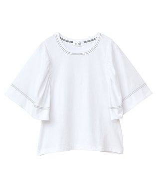 Green Parks ■ＥＳＣＡＲ　バイカラーｓｔフレアスリーブＴＥＥ Off White