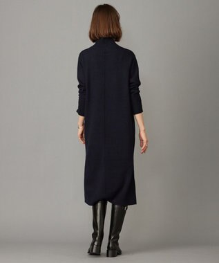 ICB 【WEB限定カラーあり・洗える】 ソフトカシミヤミックス ハイネックワンピース ネイビー系