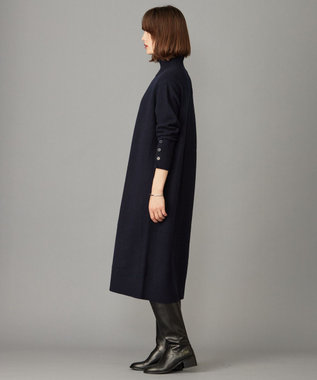 ICB 【WEB限定カラーあり・洗える】 ソフトカシミヤミックス ハイネックワンピース ネイビー系
