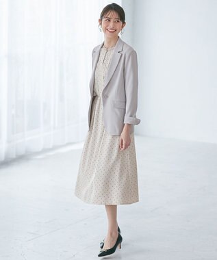 ANY SIS 【美人百花7月号掲載】リネンライクポリエステル テーラード ジャケット ブルーグレー