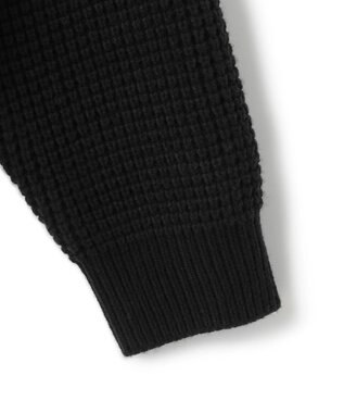 UNFILO MENS 【男女兼用】ウールポップコーン ジップ ブルゾン ブラック