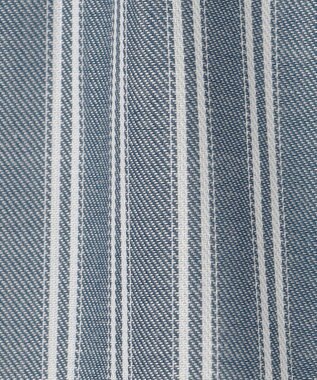 J.PRESS LADIES 【洗える】ウォッシャブルキュプラツイル ピンタック ブラウス ネイビーシャンブレーストライプ系