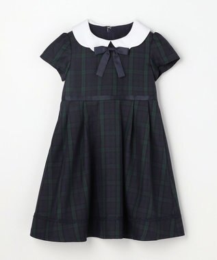 ANY KIDS 【2点セット】ノーカラー ボレロジャケット+襟付き ワンピース ブラックウォッチ