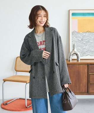 Green Parks カレッジロゴ裏毛チュニック Gray Mixture