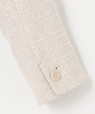 ANY SIS 【セットアップ対応】リップルボーダー ノーカラー ジャケット シャンブレーベージュ