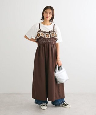 Green Parks ・ＳＵＧＡＲ　ＳＰＯＯＮ　クロシェキリカエワンピース Brown