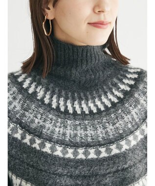 Green Parks 求心柄ニットプルオーバー Charcoal Gray