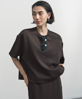 UNFILO 【VERY掲載】BEAUTY FORM JERSEY light サイドZIP プルオーバー チャコール