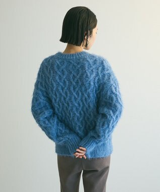 Green Parks armonia．シャギーケーブルニット Blue