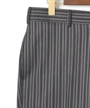J.PRESS MEN 【J.PRESS ORIGINALS】Dark Pinstripe Wool New Piped Stem Slacks / Big Back Belt ライトグレー系1