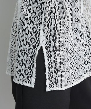 Green Parks ２ＷＡＹリボン付きレースシャツ Off White