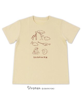 Mother garden しろたん Tシャツ 半袖  《KANAWAN柄》 ベージュ色　S/M/L/XL レディース メンズ ユニセックス 男女兼用  かわいい キャラクター 半袖Ｔシャツ マザーガーデン   父の日 父の日ギフト