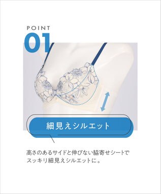 AMPHI ノンワイヤーブラ 谷間をメイク 脇高設計 A~Gカップまで対応 大きいサイズ 【BRAGENIC ブラジェニック 脇高細見えタイプ】 ブラジャー ブラ BMI353 アンフィ／ワコール ロマンピンク