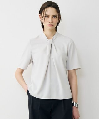 ICB L ストレッチジョーゼット ドレープデザインブラウス