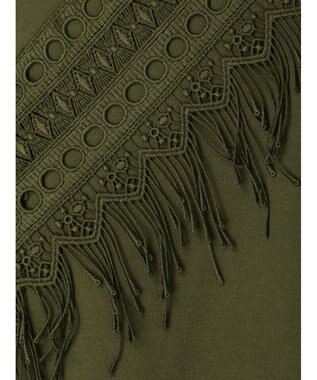 Green Parks ・ＳＵＧＡＲ　ＳＰＯＯＮ　フリンジフレンチＴシャツ Khaki