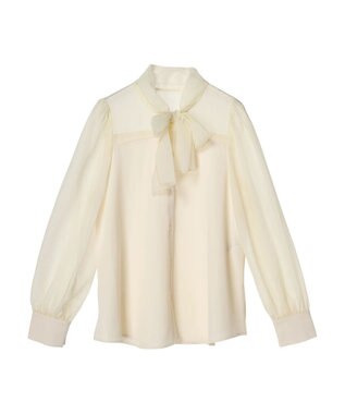 earth music&ecology シアードッキングブラウス Ivory