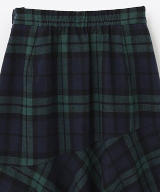 ANY 【ウエストゴム・洗える】タータンマーメイドスカート グリーンタータン