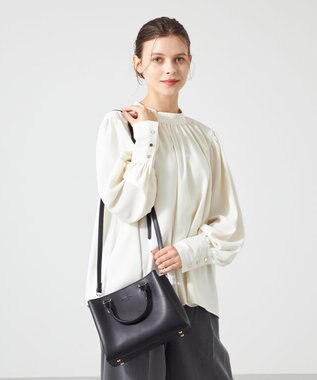 LA BAGAGERIE 【MONICA】スクエア2WAYハンドバッグ ブラック