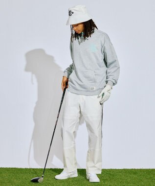 PW CIRCULUS 【撥水加工/ストレッチ】サイドストライプ ワイドパンツ ゴルフ ホワイト系