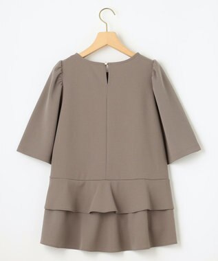 組曲 【接触冷感・吸湿・UVカット】ジョーゼットジャージーフリルブラウス モカブラウン系