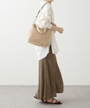 russet ナイロンラフィア2WAYトートバッグ(CE-1711) Ivory