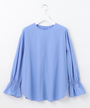 UNFILO 【洗える/吸水速乾】イージーケア キャンディスリーブ ブラウス サックスブルー