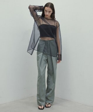 BEIGE， ERICA / シルクシースルークルーネックブラウス Black