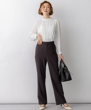 23区 【先行予約】バックサテンアムンゼン フロントタックブラウス ホワイト系