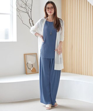 Tiaclasse 【2点セット・新色追加・洗える】クリスタルプリーツセットアップ ブルー