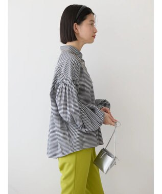 AMERICAN HOLIC ＵＶカット／接触冷感ギャザースリーブブラウス　 Gingham Check