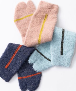 TRICOTE シャギーラメタビソックス 68PINKBEIGE