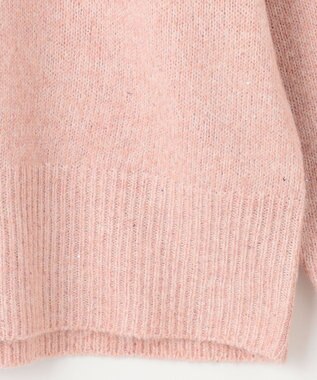 ANY シャイニースパンコールVネックニット ピンク