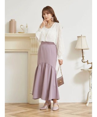 earth music&ecology ＳＥＴ２点カットジャカードカーディガン＋ビスチェ Off White