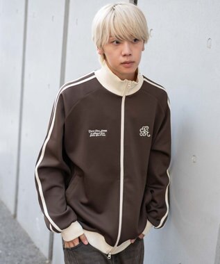 WEGO 【ユニセックスITEM/MLサイズ展開】ラグランライントラックジャケット ブラウン