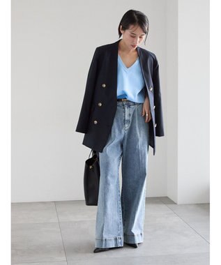 Te chichi Vネックニットベスト サックスブルー