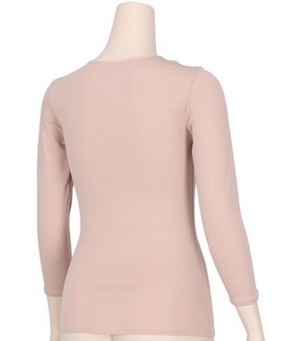 Wing あったかインナー 綿100％(肌側) やさしい肌ざわり 軽い 8分袖 長袖 ネックせまめ 秋 冬 EL2951 ウイング／ワコール ピーチ