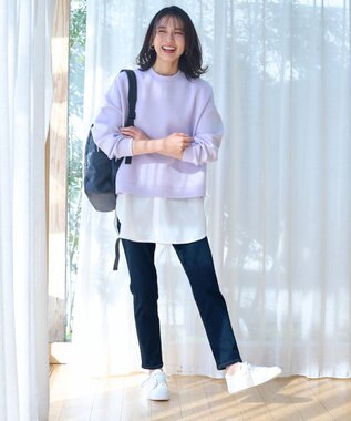 ANY L 【美脚見え/お腹周りスッキリ】スタイルアップスキニー ネイビー系