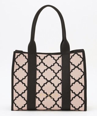 TOCCA 【大人百花掲載】【A4サイズ対応】CHECKER CLOVER KNITBAG ニットバッグ ベージュ系