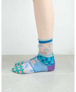 COQ DOTS CARNIVAL シアードットソックス ブルー