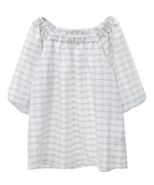 Green Parks ２ｗａｙバルーンスリーブブラウス Check