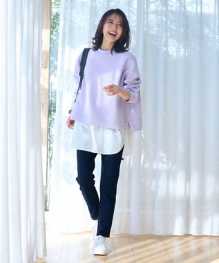 ANY L 【美脚見え/お腹周りスッキリ】スタイルアップスキニー ネイビー系