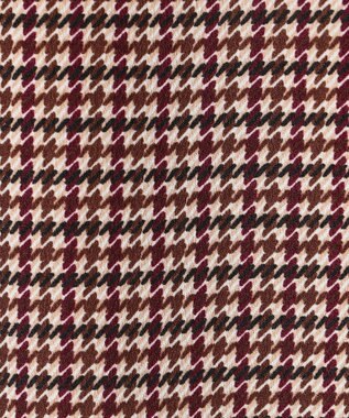 J.PRESS LADIES デシンハウンドトゥースプリント ブラウス ブラウン系