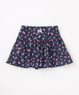 ANY KIDS 【洗濯機可能】総柄フルーツ キュロット ネイビー