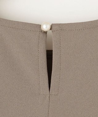 組曲 【接触冷感・吸湿・UVカット】ジョーゼットジャージーフリルブラウス モカブラウン系